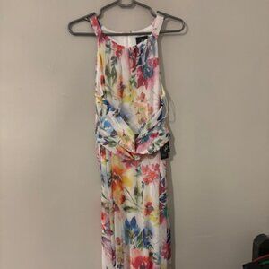 Adrianna Papell Printed Chiffon Floral Halter Dress
